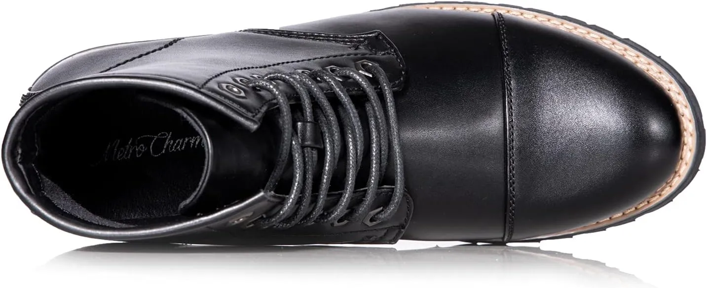 Metrocharm MC301 Men's Lace Up Cap Toe Formal Dress Casual Fashion Boots
