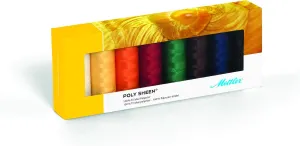 Mettler PS8-KIT PolySheen Embroidery Thread Spools (Set of 8), 1500 yd/1372m,