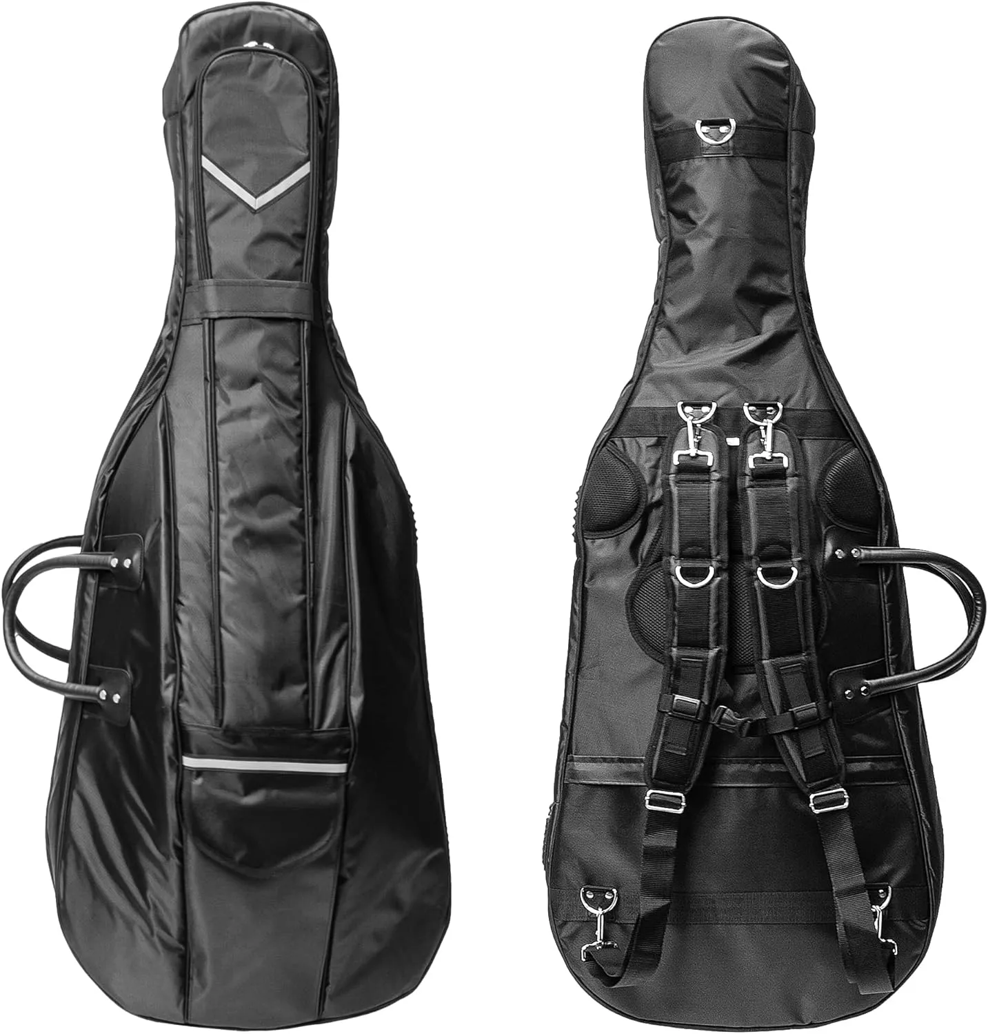 MI&VI CB-5007 Travel Cello Soft Case Gig Bag (4/4 Full Size) with Multiple Pockets and Adjustable Backpack Straps | Thick 20mm Padding | Cushioned Back Support | Non-Abrasive Lining - MIVI Music