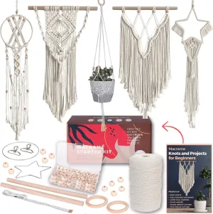 MIGO Creates Macrame Kits for Adults Beginners with 112 Macrame Supplies and 5 Projects Book: DIY Macrame Kit Includes 165 Yards Macrame Cord with Craft Supplies & Materials to Start Macrame!
