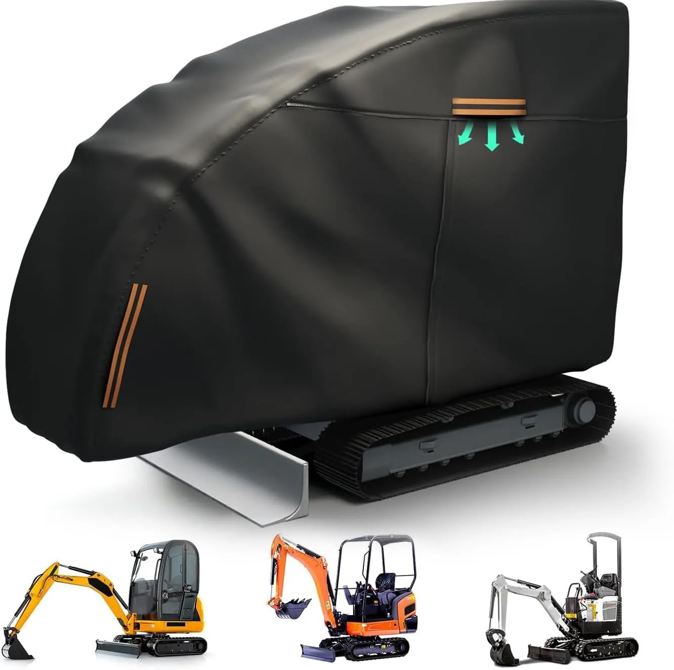 Mini Excavator Cover，Mini Excavator Covers Waterproof Heavy Duty for Bobcat/Kubota/John Deere 17 P/Takeuchi/Yanmar，600D Oxford Cloth, Dustproof, Universal Cover