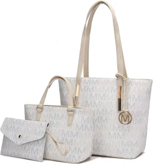 MKF Collection 3-PC Set, Shoulder Bag for Women, Small Tote Bag & Wristlet Purse – Top Handle PU Leather Handbag by Mia K
