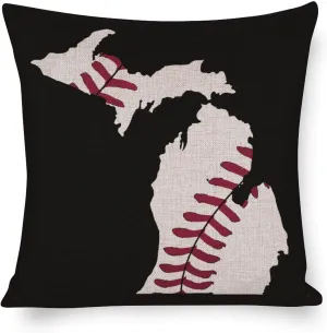 Mochigan Map Baseball Cotton Linen Throw Pillow Covers Square Cushion Case Decorations Pillowcase for Sofa Couch Home