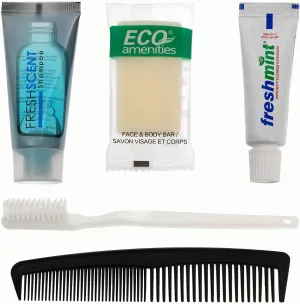 Moda West 24 Kits - Bulk Case of Wholesale Basic Toiletry Kits for Men, Women, Travel, Charity