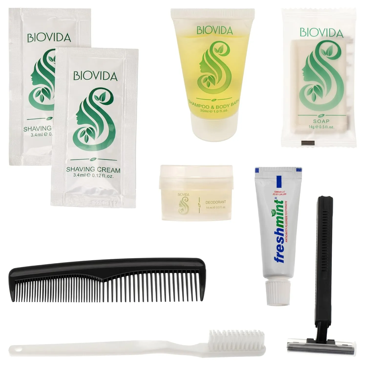 Moda West 96 Hygiene Kits - Bulk Case of Wholesale Basic Toiletry Kits for Men, Women, Travel, Charity 9 Pc Kit