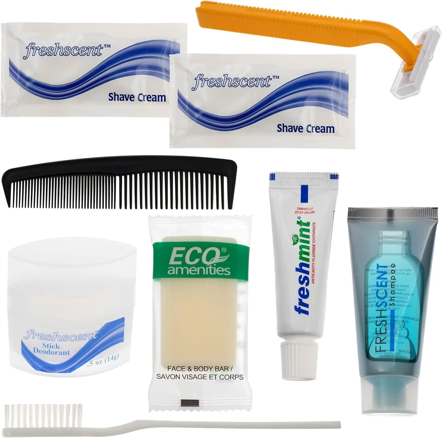 Moda West 96 Kits - Bulk Case of Wholesale Deluxe Toiletries for Men, Women, Travel, Charity