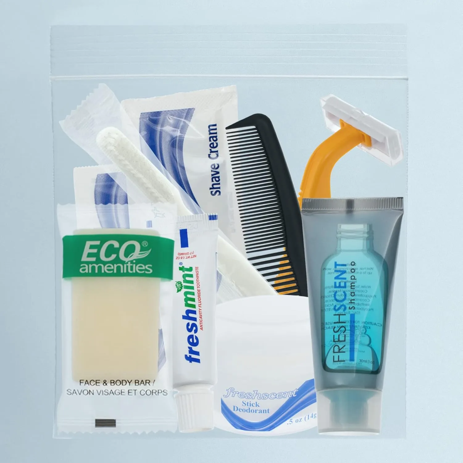 Moda West 96 Kits - Bulk Case of Wholesale Deluxe Toiletries for Men, Women, Travel, Charity