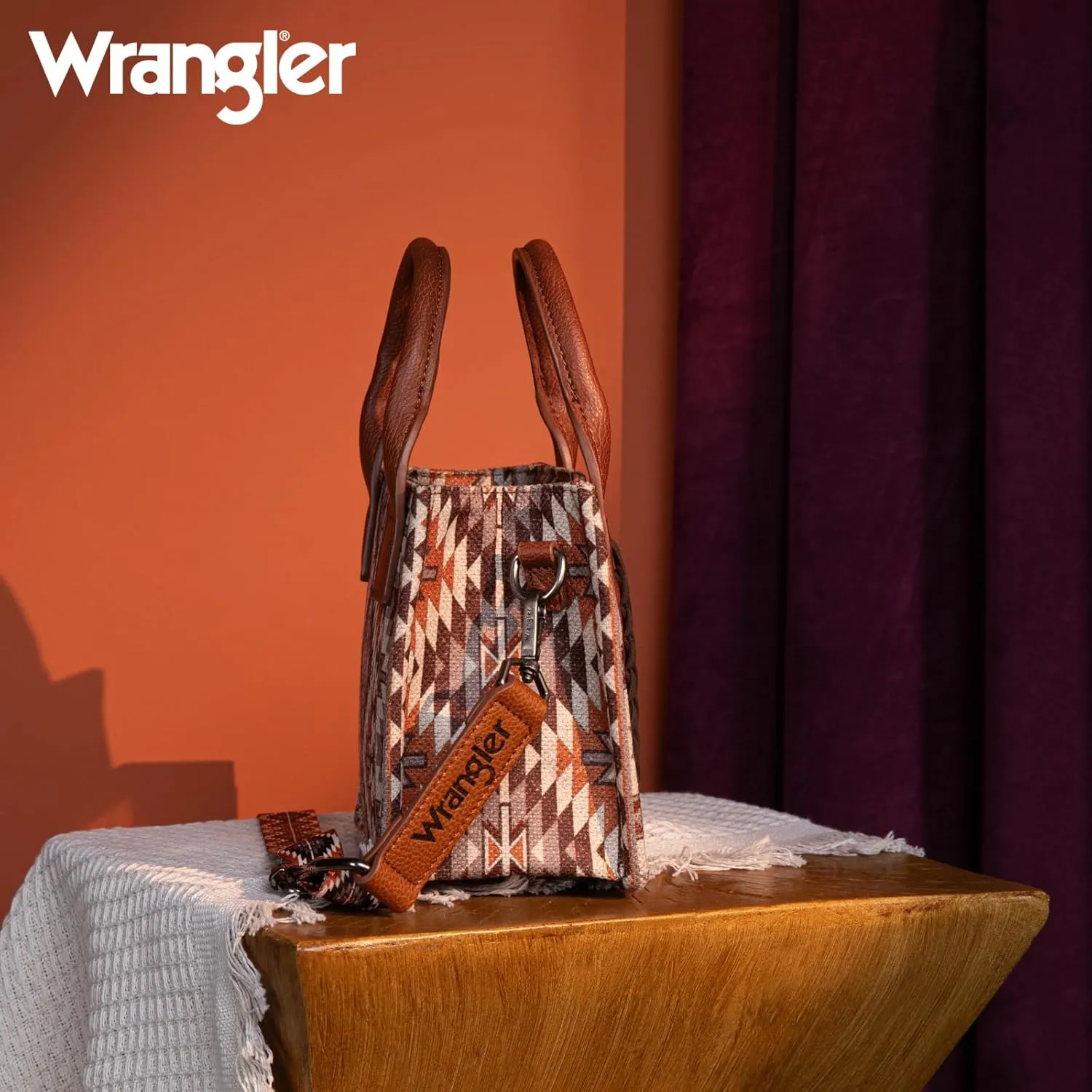 Montana West x Wrangler Mini Tote Bag for Women Boho Aztec Crossbody Purse Top Handle Handbags