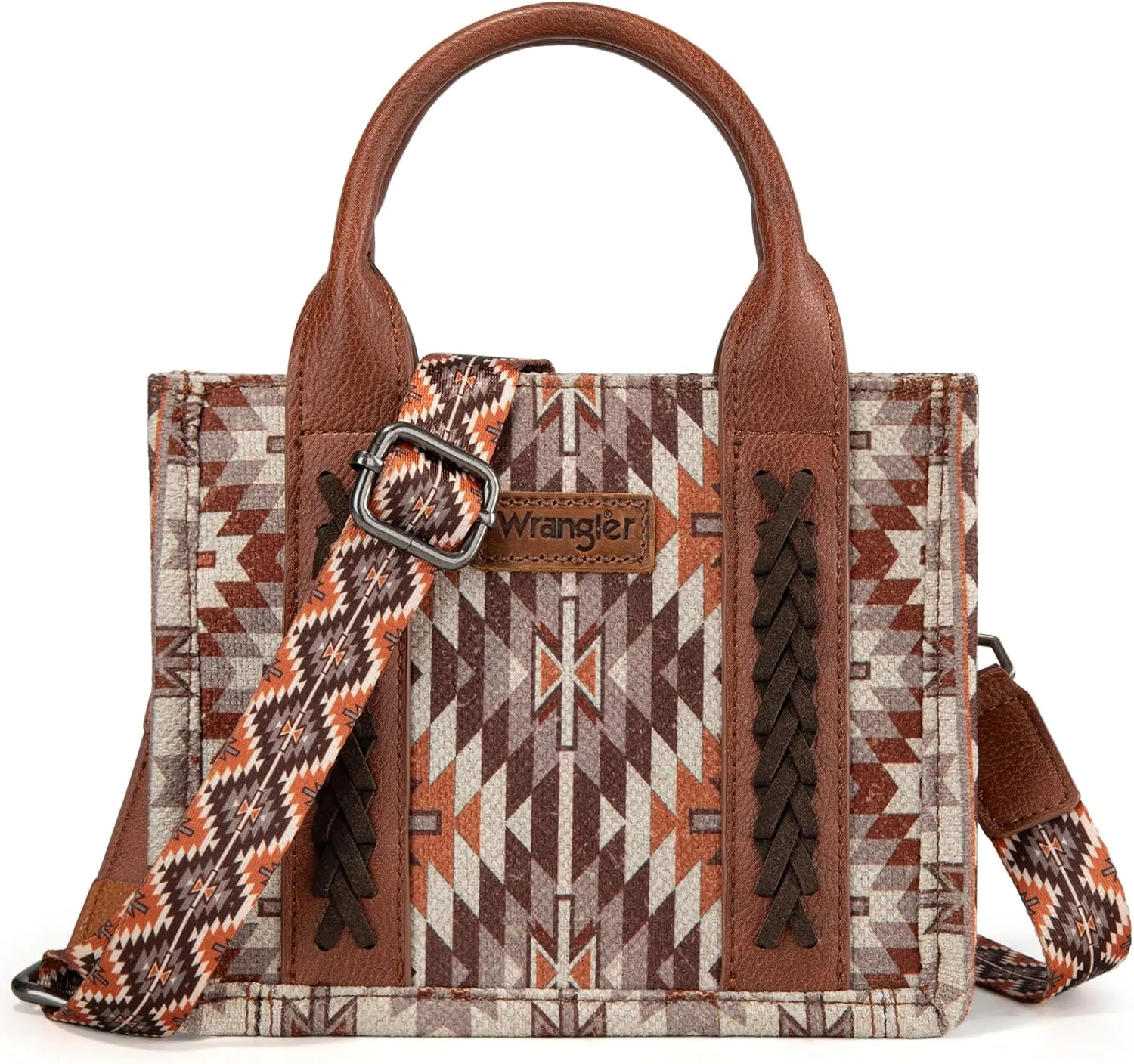 Montana West x Wrangler Mini Tote Bag for Women Boho Aztec Crossbody Purse Top Handle Handbags