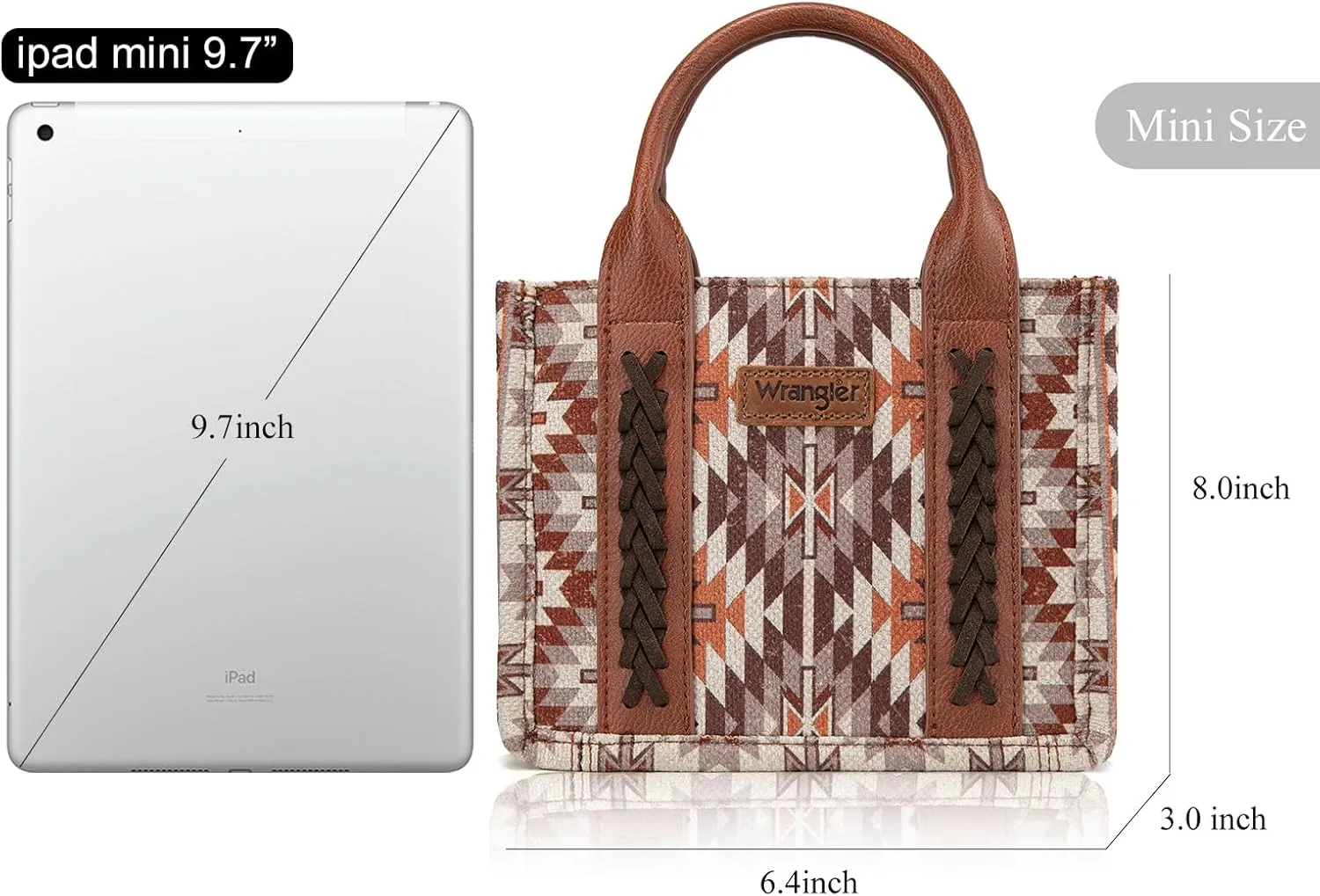 Montana West x Wrangler Mini Tote Bag for Women Boho Aztec Crossbody Purse Top Handle Handbags