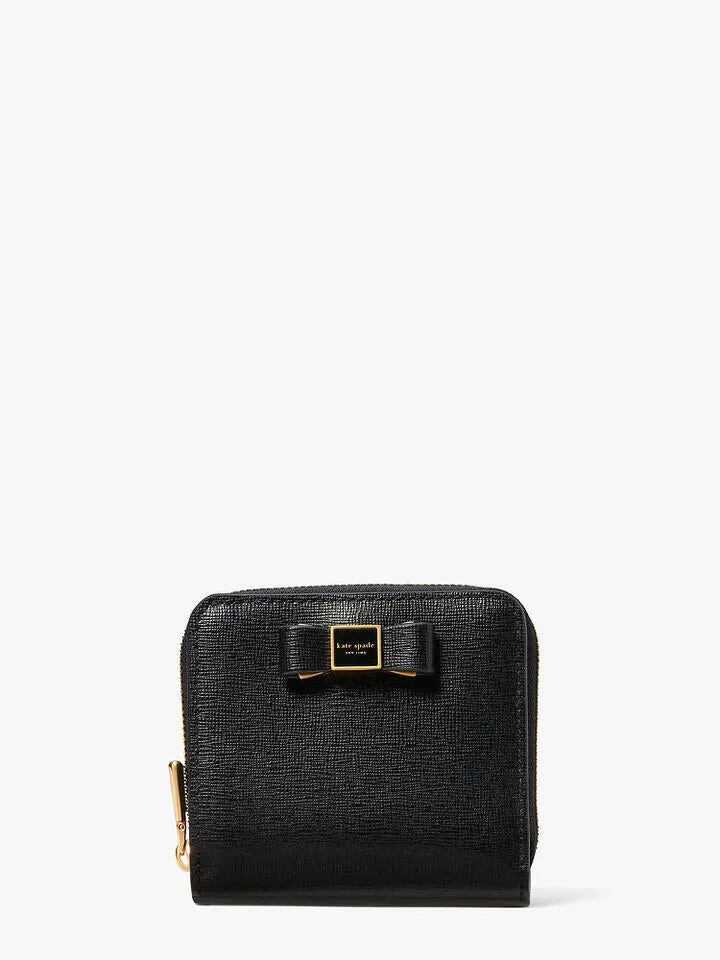 Morgan Bow Embellished Small Compact Wallet