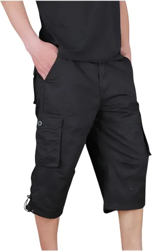 Muscularfit Men Cargo Pants Regular Fit Solid Cotton Multi Pockets Tooling Shorts Casual Loose Outdoor Sports Sweatpants 2023