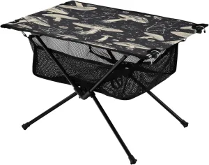 Mushrooms Black Portable Folding Camping Table, Compact Lightweight Beach Table with Carrying Bag for Outdoor Picnics, BBQs, Camp