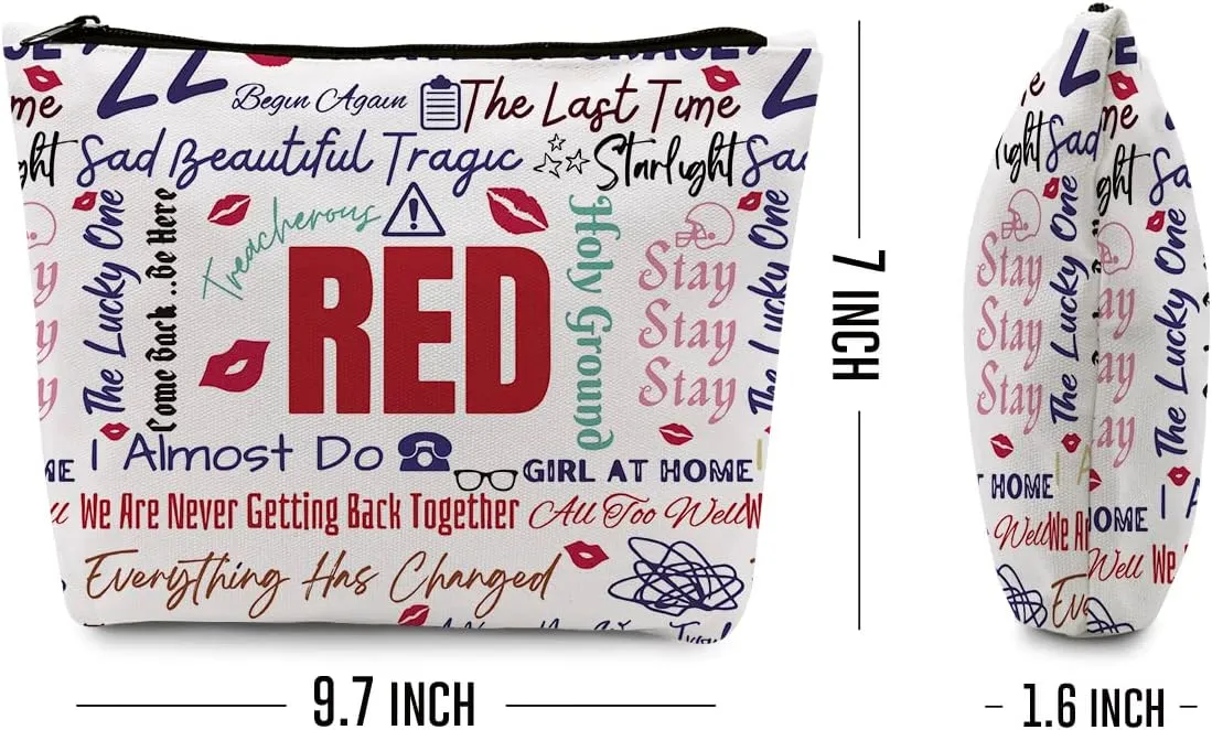 Music Album Version Makeup Bag Travel Toiletry Bag for Women Music Lover Gift TS Fans Song Lyrics Gift Singer Merchandise for Fans Friends Daughter Girls Sister, Friendship Birthday Christmas Gift