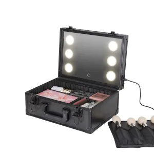 My Sweet Serenity Makeup Travel Lighted Case with Large LED Light Mirror Cosmetic Bag Organizer