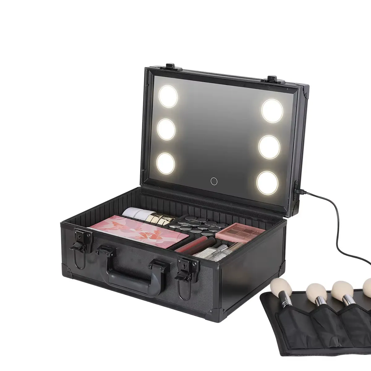 My Sweet Serenity Makeup Travel Lighted Case with Large LED Light Mirror Cosmetic Bag Organizer