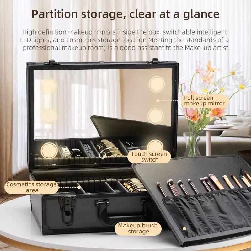 My Sweet Serenity Makeup Travel Lighted Case with Large LED Light Mirror Cosmetic Bag Organizer