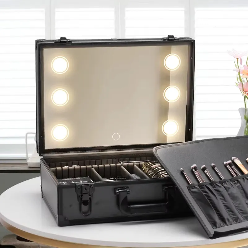 My Sweet Serenity Makeup Travel Lighted Case with Large LED Light Mirror Cosmetic Bag Organizer