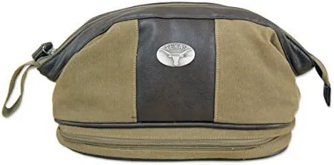NCAA Texas Longhorns Men's Canvas Concho Toiletry Bag, Khaki, One Size by ZEP-PRO