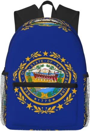 New Hampshire state flag College Backpack For Women Men,Lightweight Travel Bag Backpack With Pockets