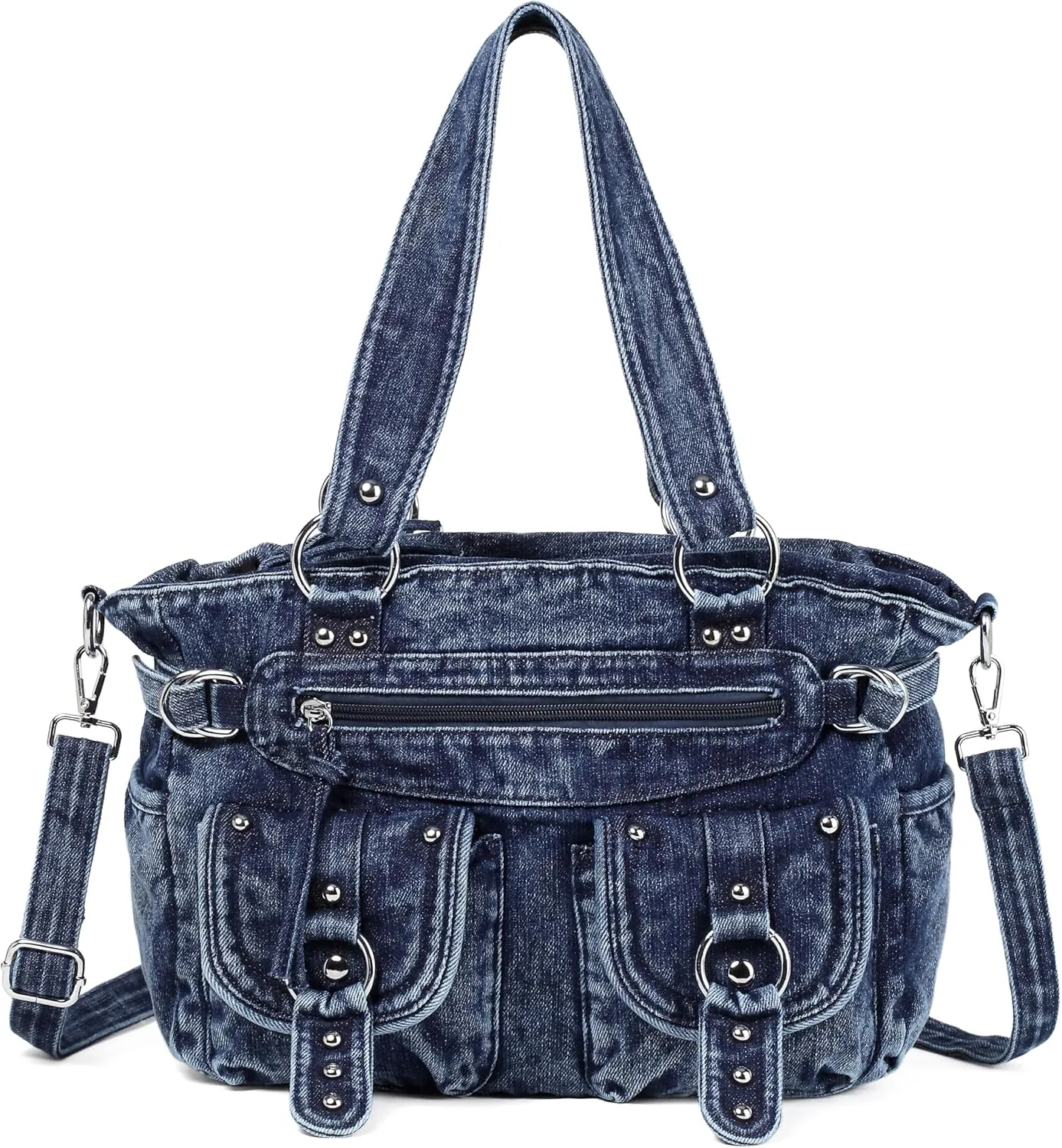 New Jeans Bag Washed Denim Bag for Women Cute Denim Messenger Bag Blue Jean Purses and Handbags