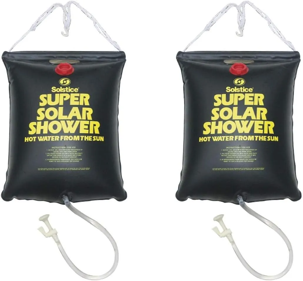New Solstice 3.75 Gallon Super Solar Sun Backpacking Camping Outdoor Showers (2 Pack)