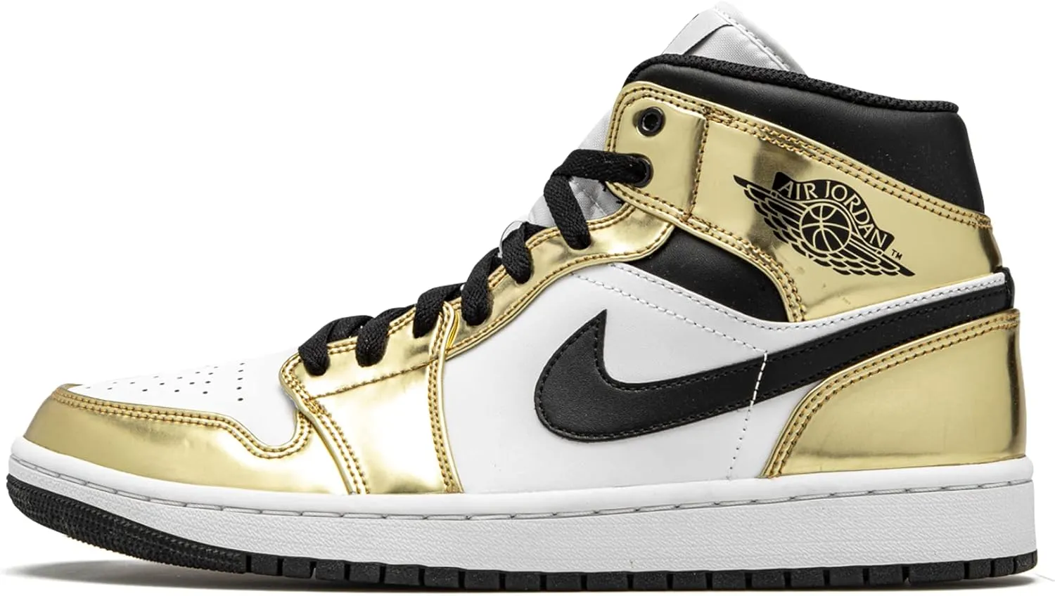 Nike Jordan 1 Mid Metallic Gold White Men's