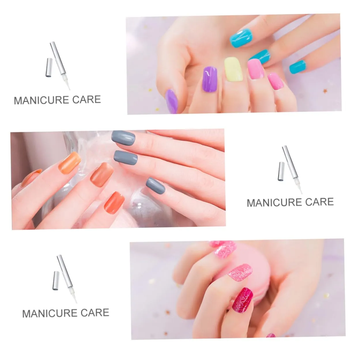 NOLITOY 5pcs Empty Nail Polish Pens Tube Cosmetic Applicators with Brush Tip for Precision Application of Nail Polish Lip Gloss Essential Oils and More Silver