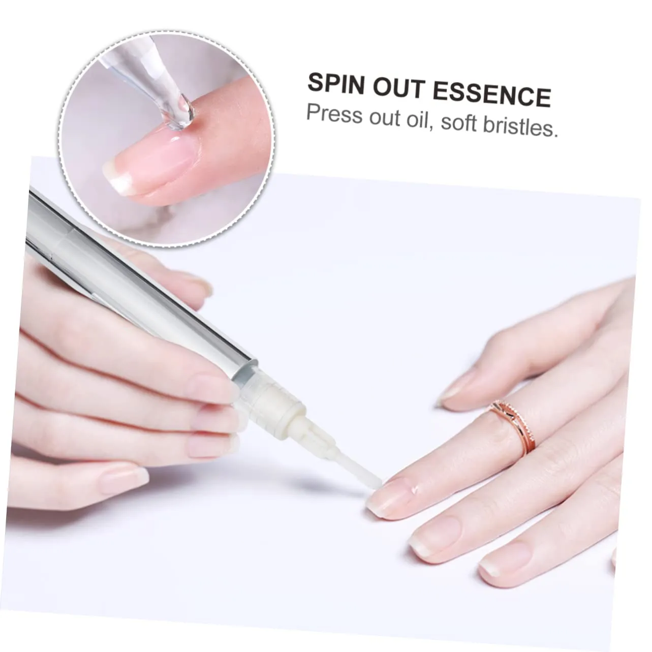 NOLITOY 5pcs Empty Nail Polish Pens Tube Cosmetic Applicators with Brush Tip for Precision Application of Nail Polish Lip Gloss Essential Oils and More Silver