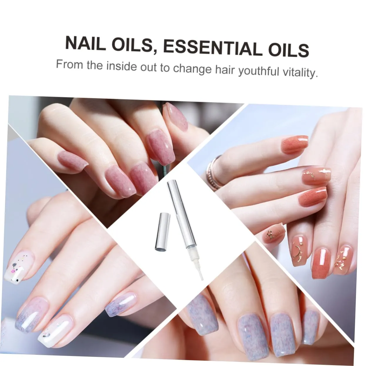 NOLITOY 5pcs Empty Nail Polish Pens Tube Cosmetic Applicators with Brush Tip for Precision Application of Nail Polish Lip Gloss Essential Oils and More Silver