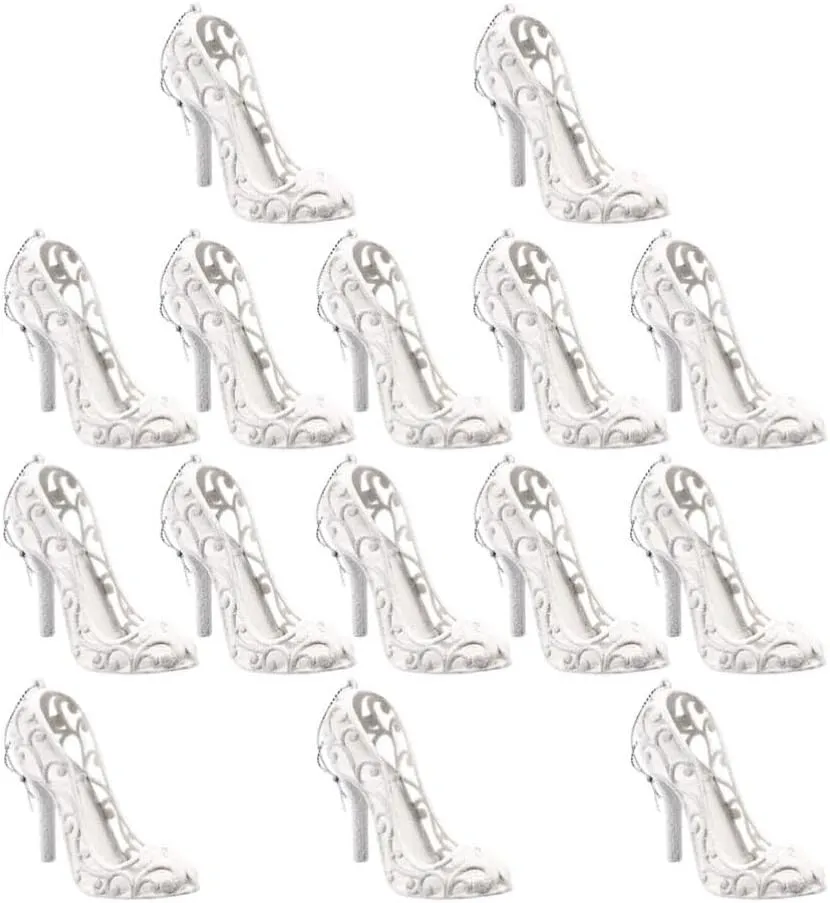 NUOBESTY 15Pcs Christmas Tree Hanging Ornaments Mini High Heels Pendants Xmas Tree Hanging Decor