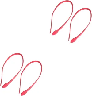 NUOBESTY 2sets Red Purse Accessory Replace Handbag Strap Leather Handle for Women's Bag 2pcs*2