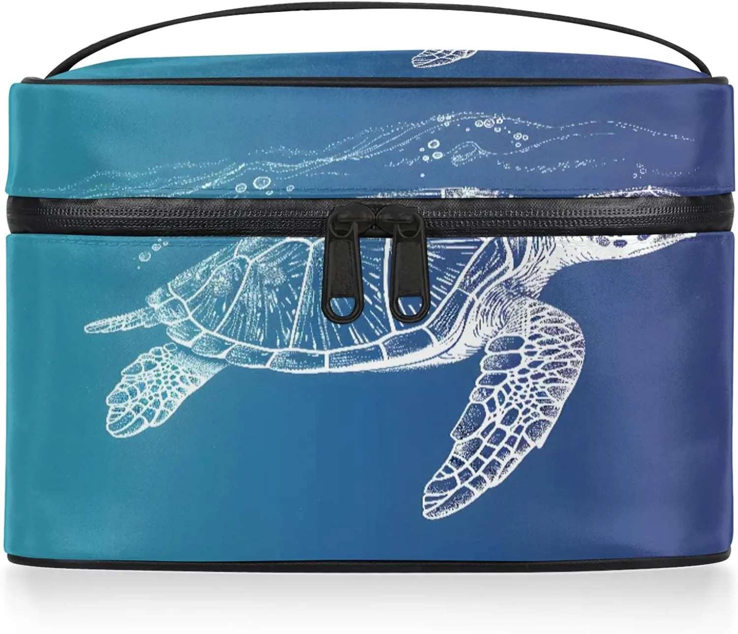 Ocean Sea Turtle Travel Toiletry Bag Large Capacity Makeup Case Organizer with Handle Cosmetic Case for Women Girls