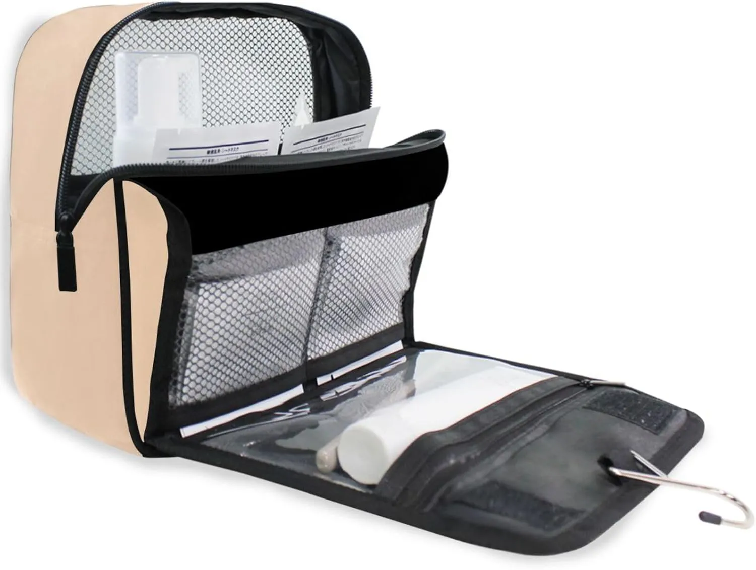 ODAWA Peach Puff Toiletries Bag Makeup Organizer with Hook Travel Toiletry Makeup Bag for Women