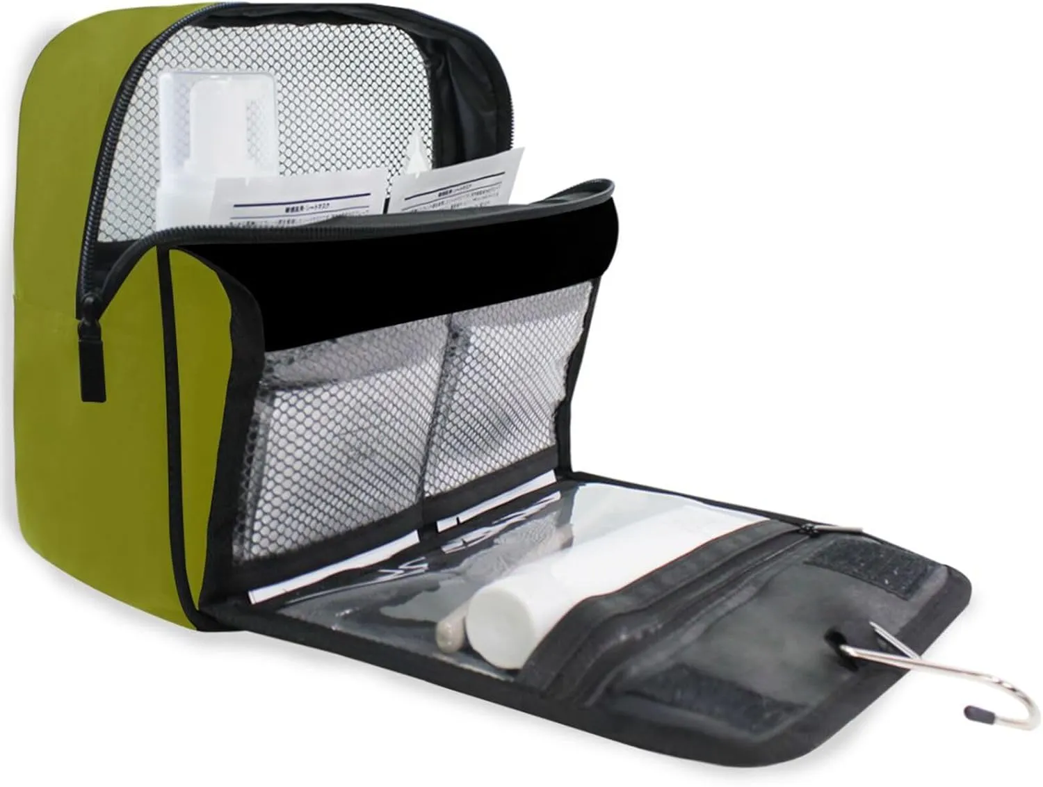 Olive Toiletries Bag Hanging Travel Makeup Organizer with Hook Womens Hanging Toiletry Travel Bag