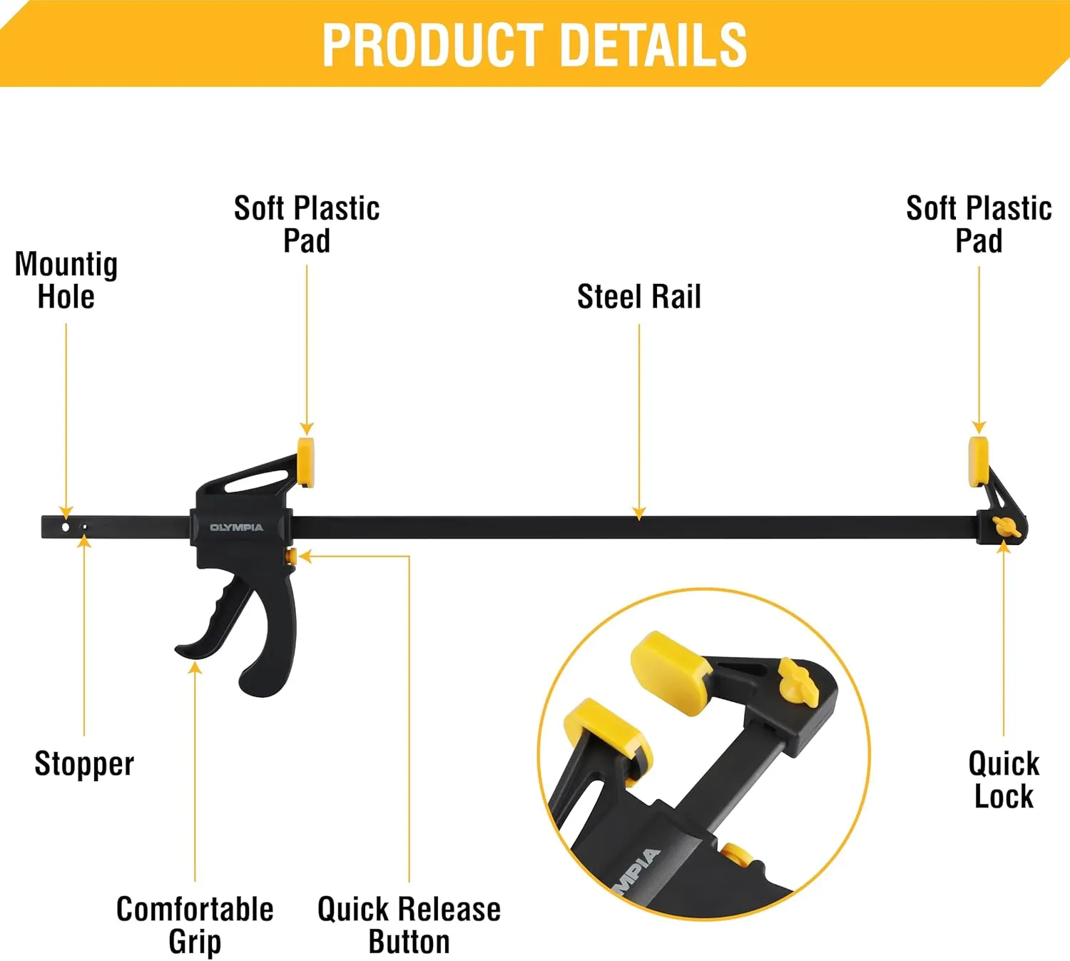 Olympia Tools Ratcheting Bar Clamp & Spreader 38-240, 36 Inches