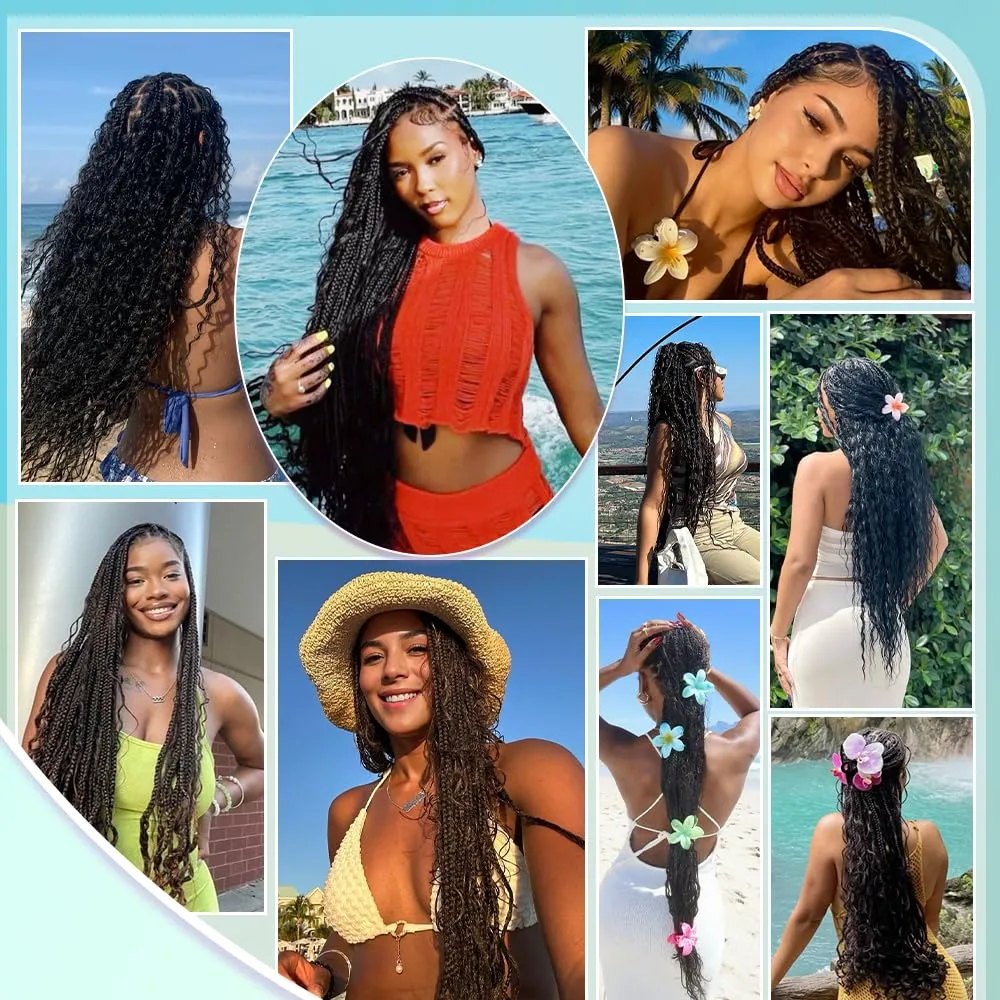 Ombre Braiding Hair Deep Water Wave Bulk Human Hair 18 Inch 6 Bundles/Pack 150g No Weft Curly Human Hair for Boho Braids Hair Extensions Knotless 12A Brazilian Virgin Ombre Balayage 4/27