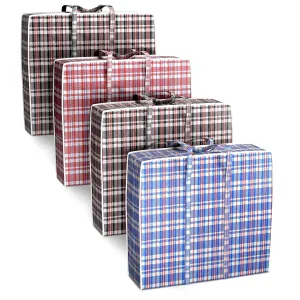 OSKAL Extra Large Laundry Bag for Storage Box with Zipper - 4Pcs Storage Bags with Handles with Durable Zipper, Moving Storage Bags, Travel Laundry Bag for Cloths, Bedding ksi, Multicolor