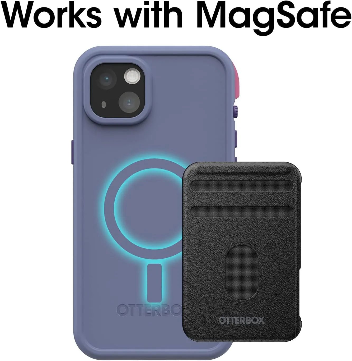 OtterBox FRĒ Series Waterproof Case with MagSafe (Designed by LifeProof) for iPhone 14 - Valor (Purple)