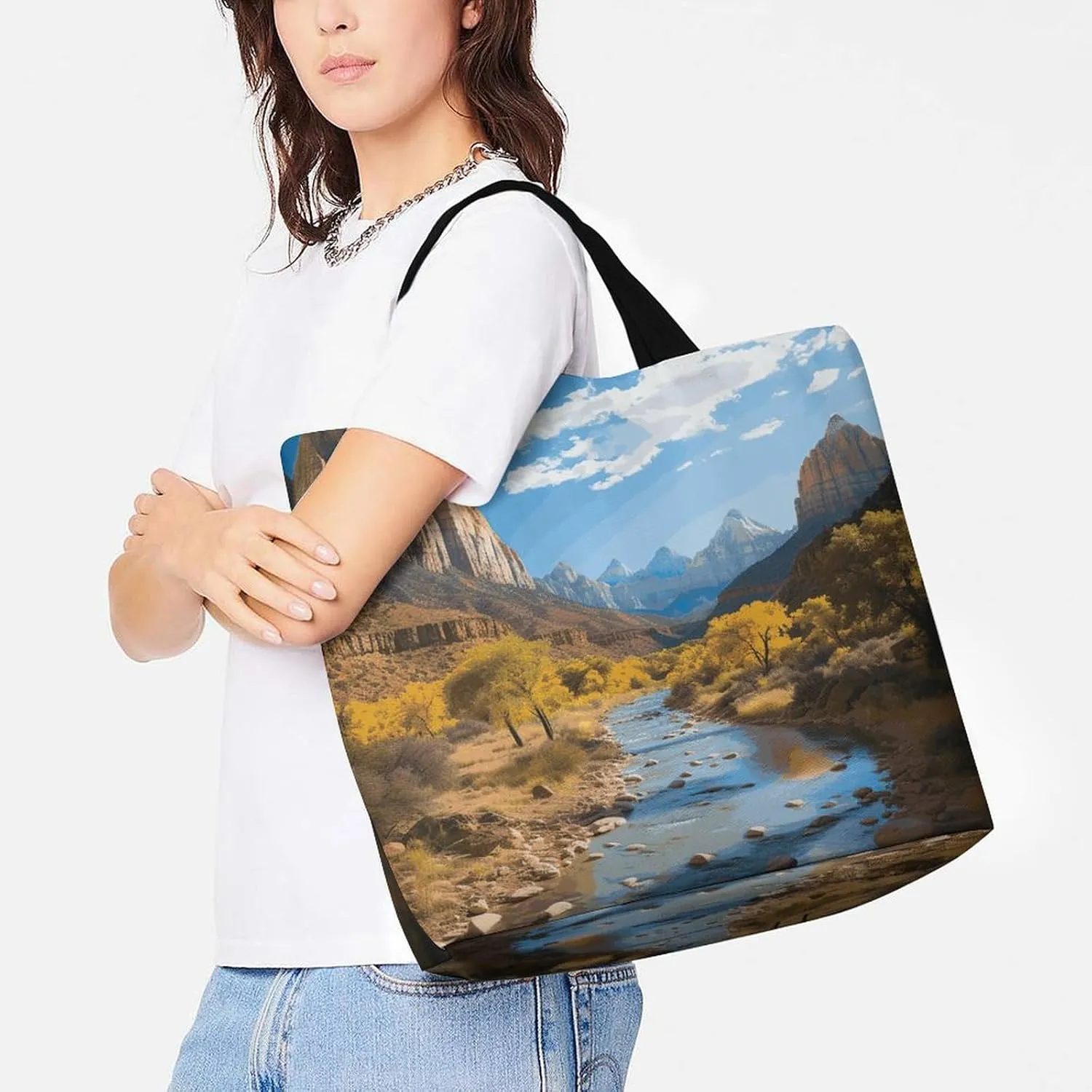 Owls on A Branch Tote Bag for Women Reusable Grocery Shoulder Bags Shopping Bag for Travel, Groceries