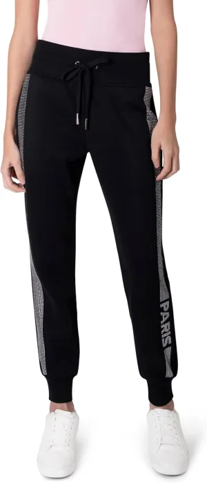 Paris Hilton Women's Sporty Embellished Drawstring Jogger Sweatpants