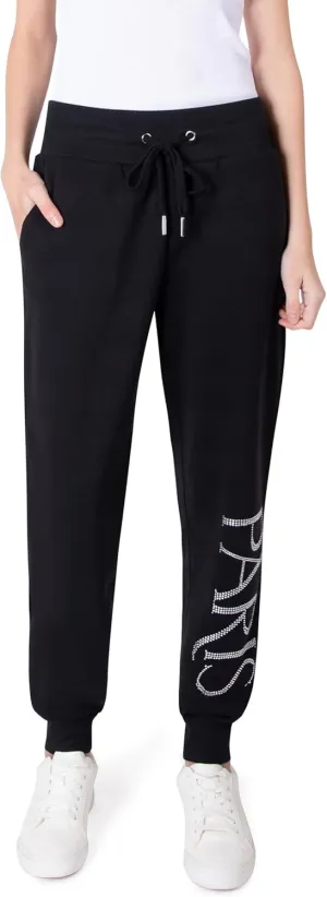 Paris Hilton Women's Sporty Embellished Drawstring Jogger Sweatpants