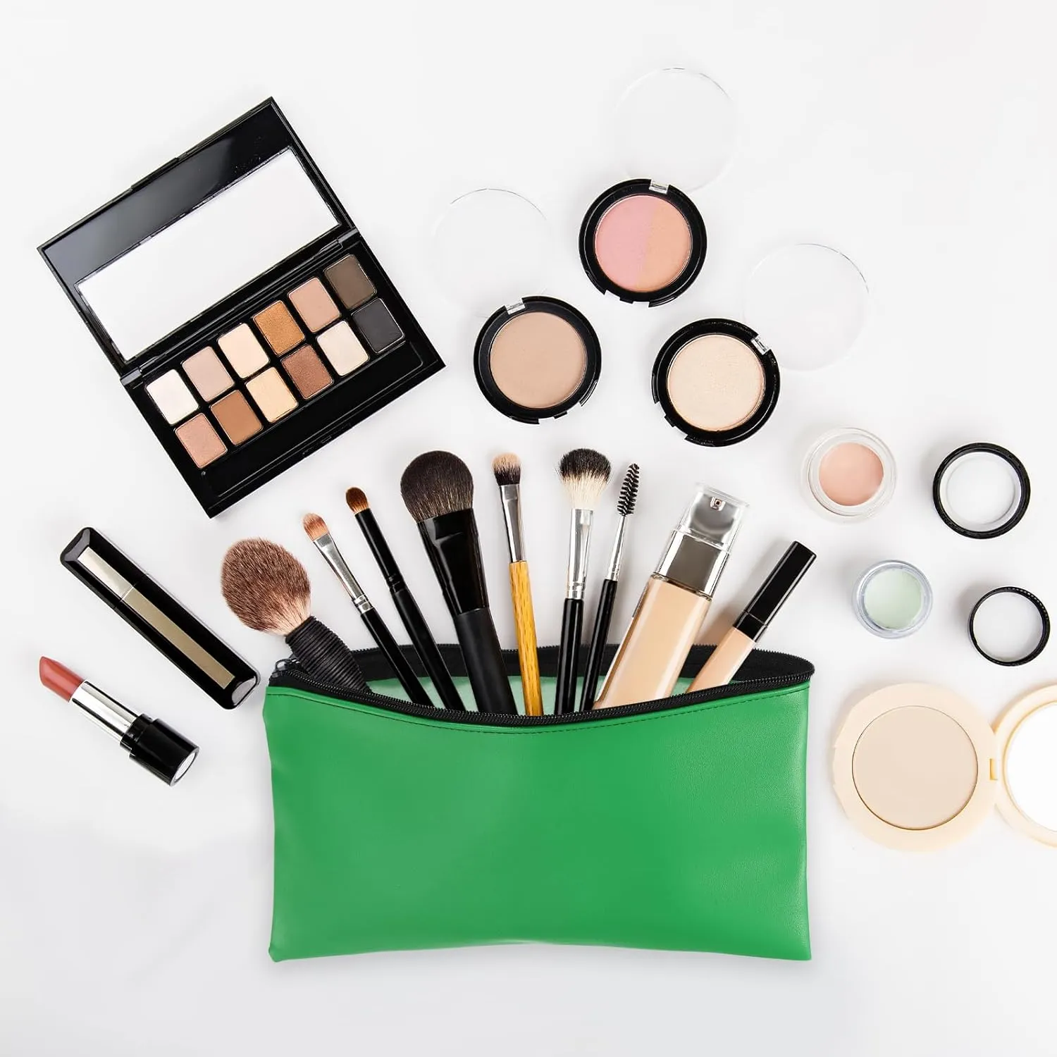 PATIKIL 11"x 6" Bank Deposit Bag, 4Pcs Money Bag Bank Bag Security Money Pouch Receipt Holder for Tickets Coin Makeup Cosmetics Bills, Agate Green