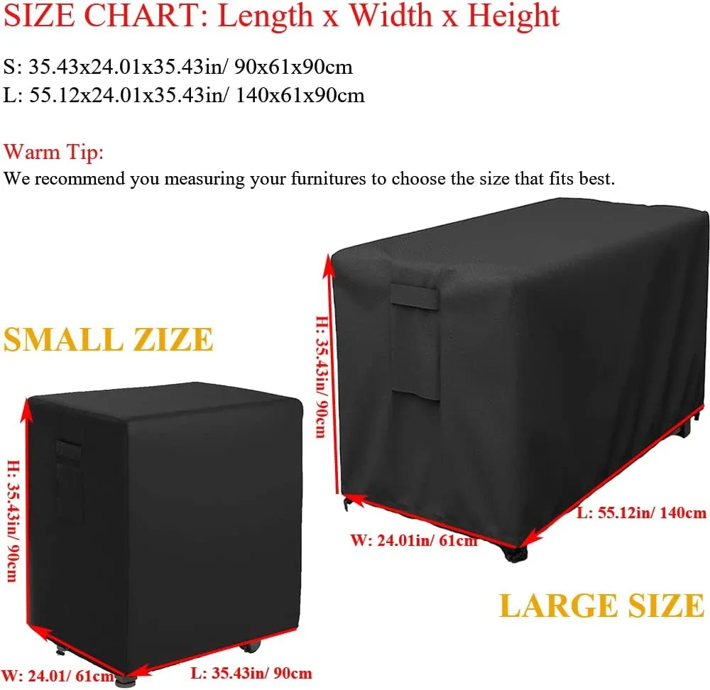 Patio Prep Table Cover Compatible with 35in/55in Keter Unity XL Portable Outdoor Table/ Rolling Mobile Kitchen Island Bar Cart Storage Cabinet Cover Waterproof Grill Accessories Covers