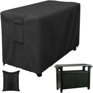 Patio Prep Table Cover Compatible with 35in/55in Keter Unity XL Portable Outdoor Table/ Rolling Mobile Kitchen Island Bar Cart Storage Cabinet Cover Waterproof Grill Accessories Covers