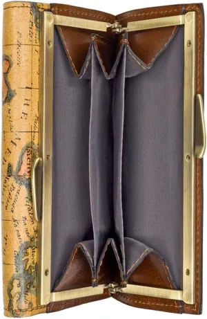 Patricia Nash Woodstock Leather Frame Tri-fold Wallet with RFID Protection, British Tan
