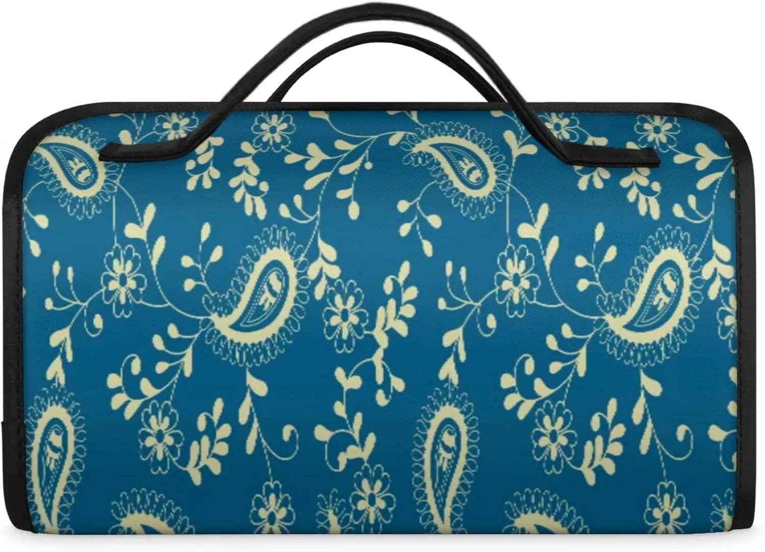 Pattern Features Toiletry Bag Water Proof Travel Makeup Case Large Capacity 4 in 1 Foldable Cosmetics Storage for Women Men Removable Zipper Clear PVC Pockets