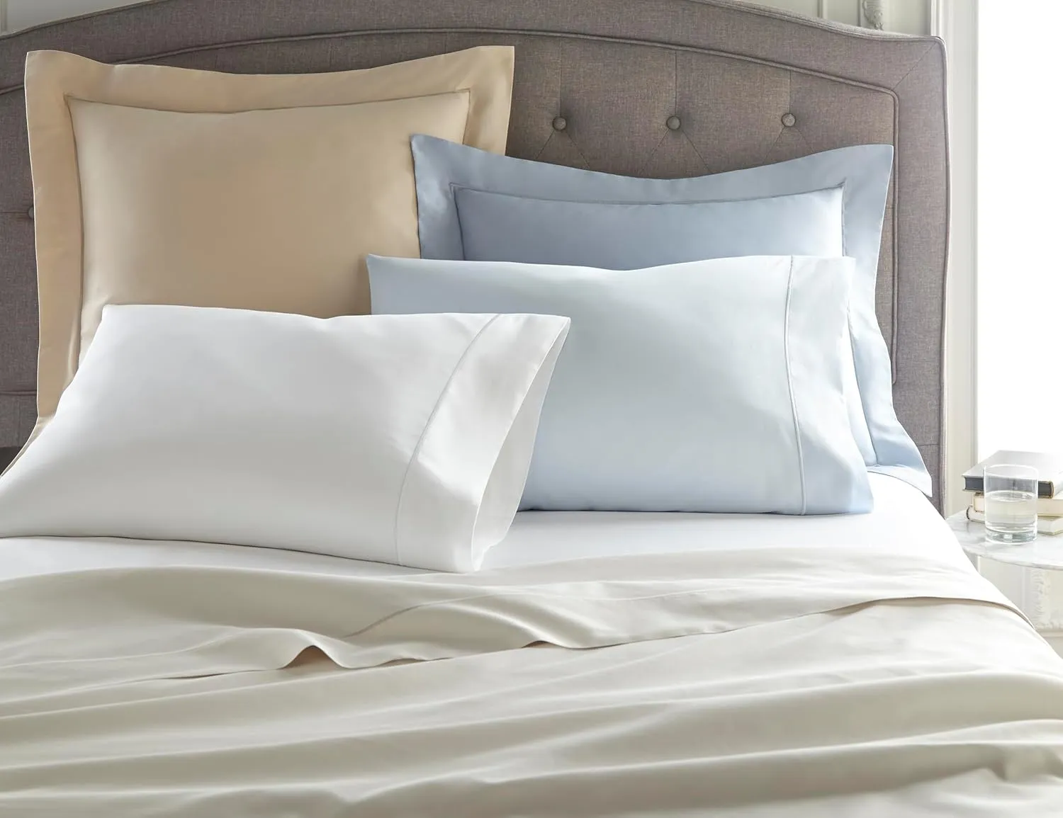 Peacock Alley Soprano Sateen Pillow Cases - White, King