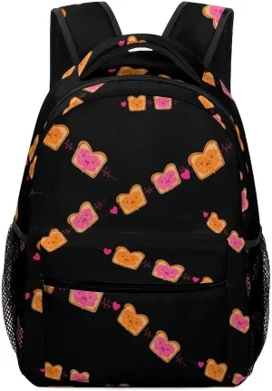 Peanut Butter Jelly Heartbeat Travel Backpack Water Resistant Luggage Daypack Business Weekender Bag for Men Women