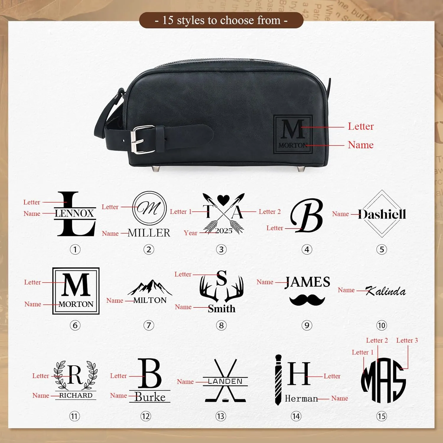 Personalized Toiletry Bag for Men, Custom Engraved Travel Dopp Kit Bag, Customized Name Initials Gift for Dad, Boyfriend, Husband Father's Day, Wedding, Birthday(Dark Blue)
